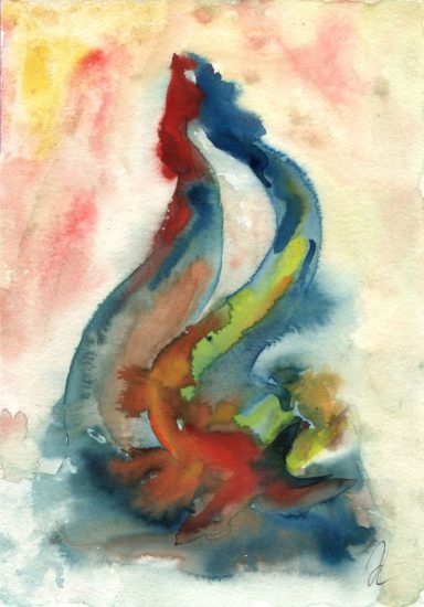 Aquarell "Drachentanz"