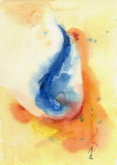 Aquarell "Blauer Flügel"