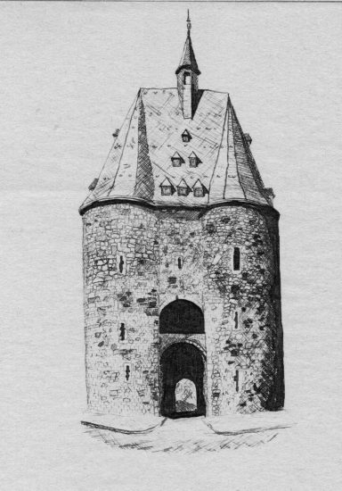 Tuschezeichnung "Marschiertor"